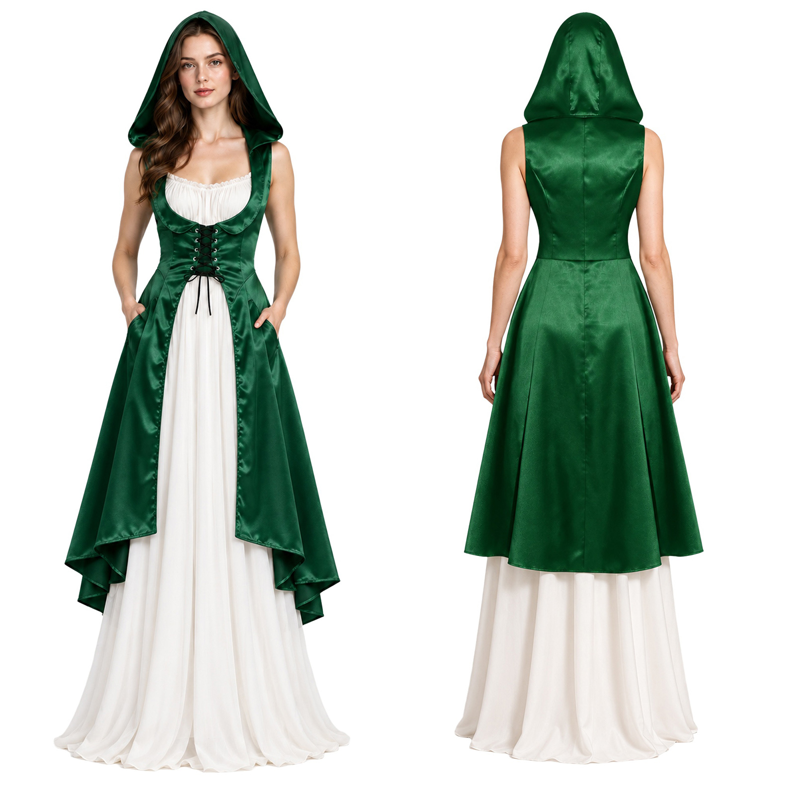 Lace Dress - Dames Middeleeuwse Renaissance Victoriaanse Kostuum Vetersluiting