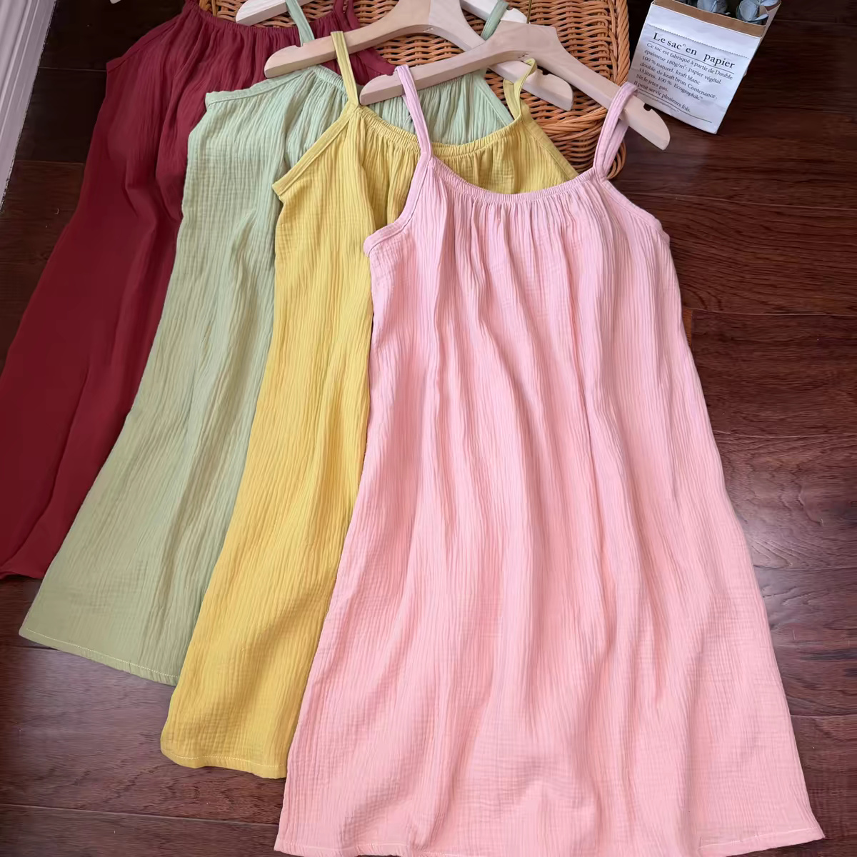 Midi Dress - Damesjurk van 100% katoenen mousseline, met
