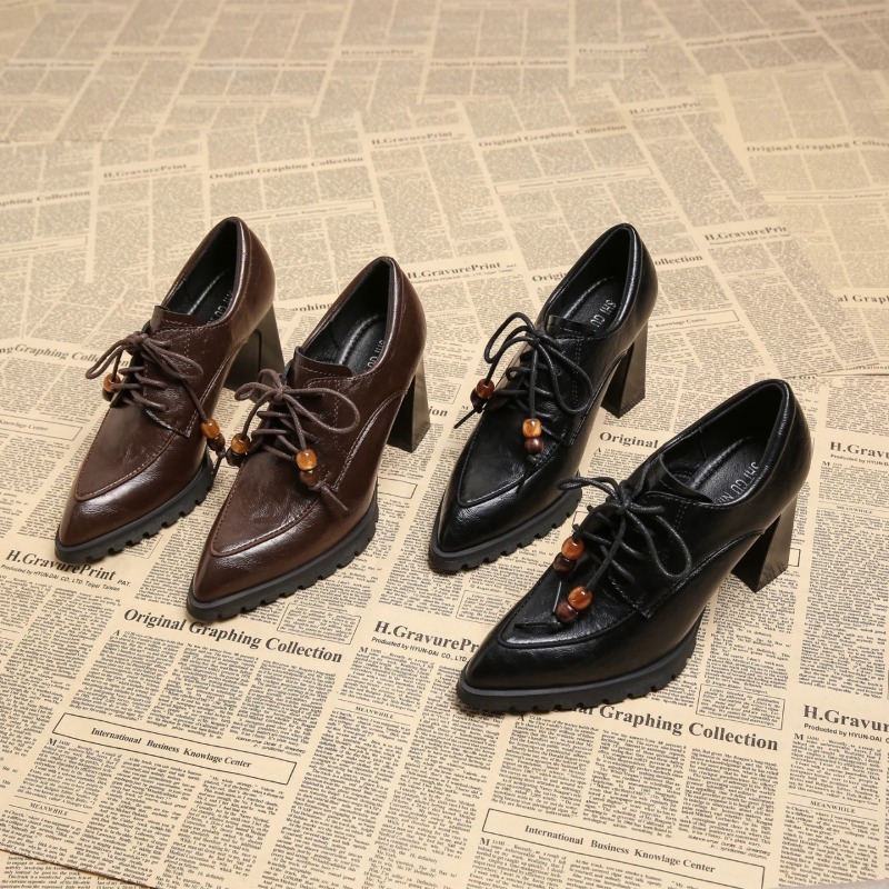 Pump Heel Block - Retro Strappy Deep Mouth Enkellaarsjes voor