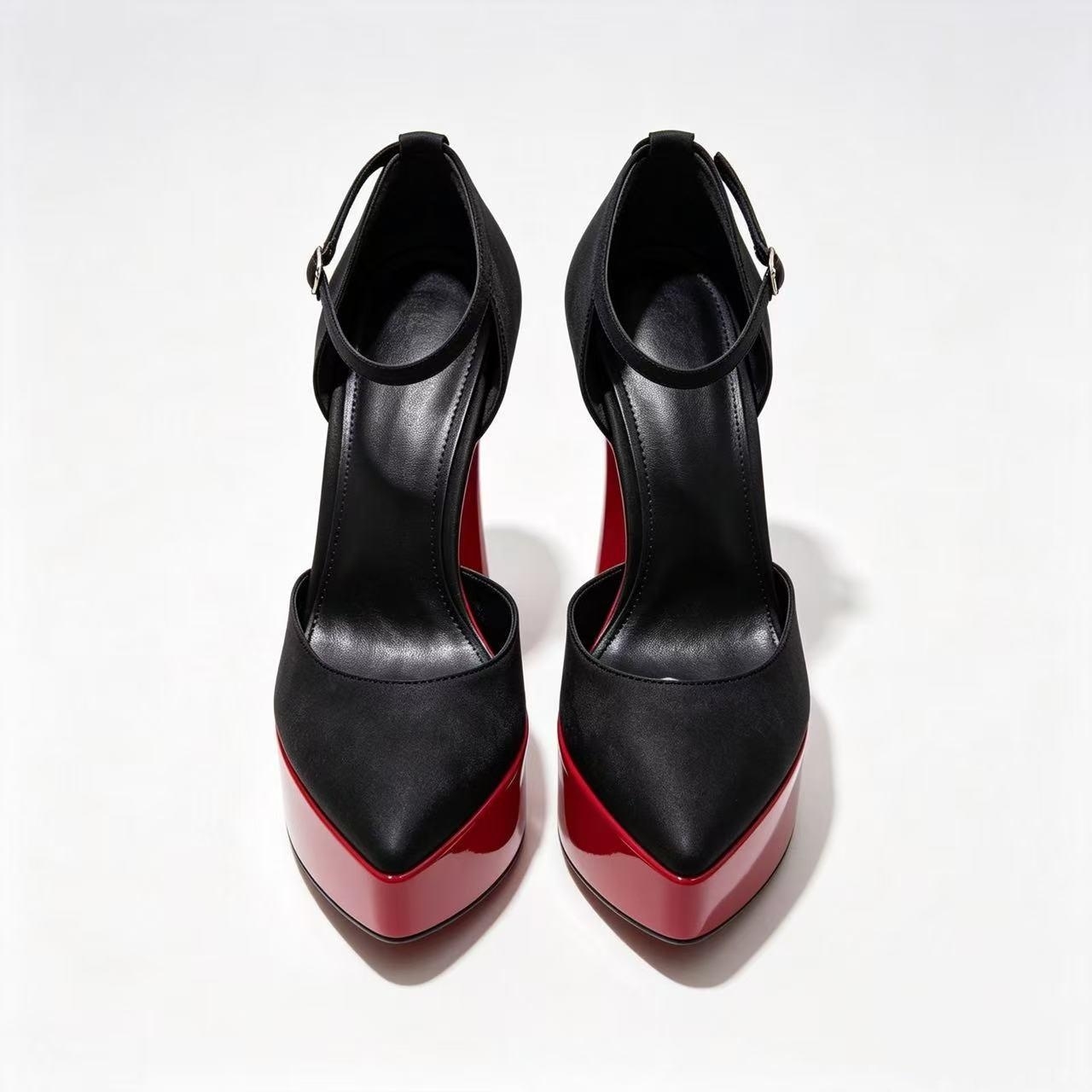 Formal Dress - Dames satijnen pumps met spitse neus,