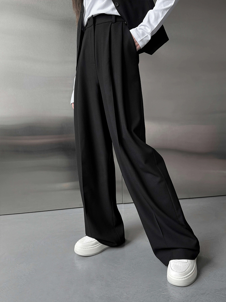 Tailored Trouser Wide - Damespakbroek, wijde pijpen, hoge taille, rechte