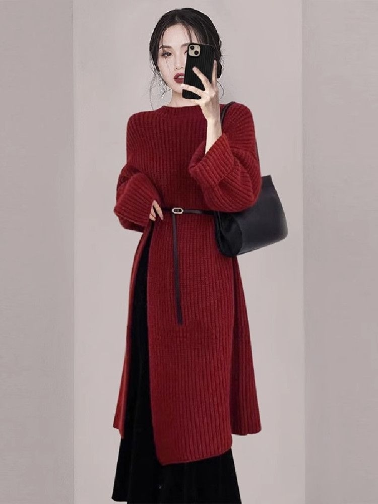 Dames elegante rode gebreide j - Women'S Red Formal Wear recensie en prijs