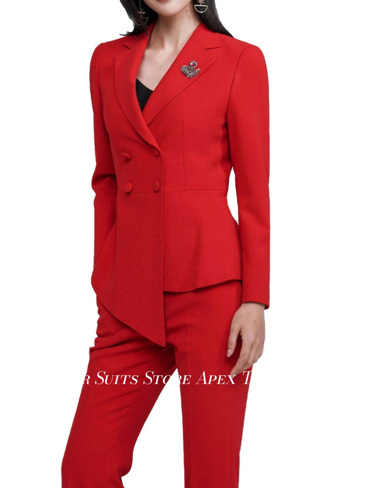 Rode damespak met 2 delen, dub - Womens Blazer recensie en prijs